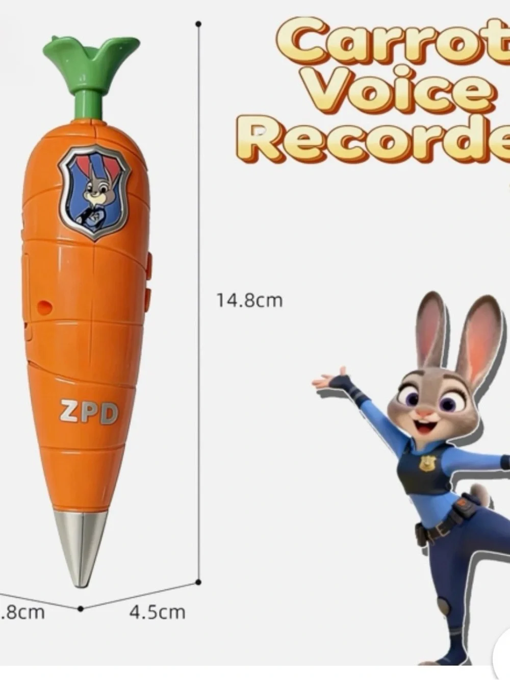 Disney’s Zootopia Orange Carrot Recorder Pen - Interactive Roleplay Accessory